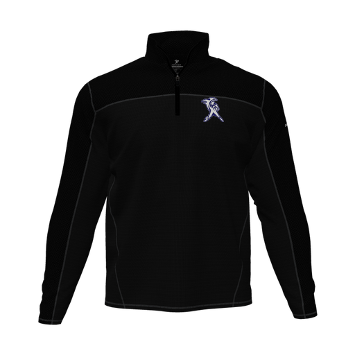 [CUS-DFW-QTRZ-PER-LSL-BLK-AS-LOGO1] Quarter Zip Pullover (Adult S, Black, Logo 1)