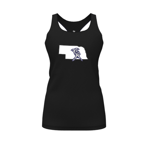 [FT0TRBBK-FYS-LOGO2] Decker Racerback Tank Top (Female Youth S, Black, Logo 2)