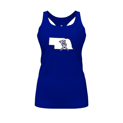 [FT0TRBRY-FYS-LOGO2] Decker Racerback Tank Top (Female Youth S, Royal, Logo 2)