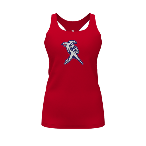 [FT0TRBRD-FYS-LOGO1] Decker Racerback Tank Top (Female Youth S, Red, Logo 1)
