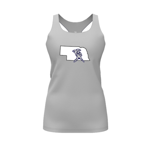 [FT0TRBGY-FYS-LOGO2] Decker Racerback Tank Top (Female Youth S, Gray, Logo 2)