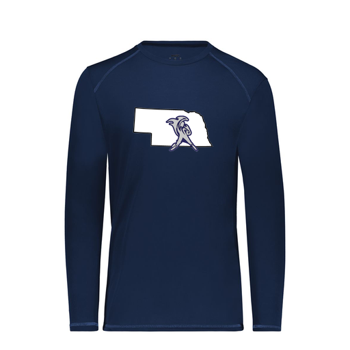 [6845.065.S-LOGO2] Men's SoftTouch Long Sleeve (Adult S, Navy, Logo 2)