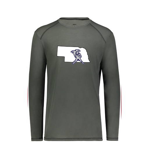 [6846.98D.S-LOGO2] Youth SoftTouch Long Sleeve (Youth S, Gray, Logo 2)