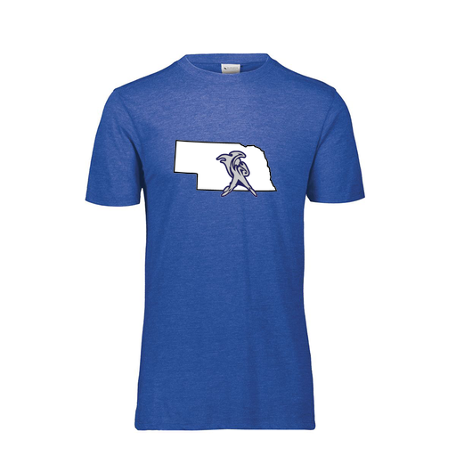 [FTSCUBRY-YS-LOGO2] Decker Youth Tri-Blend T-Shirt - Short Sleeve (Youth S, Royal, Logo 2)