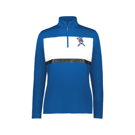 [222791.280.XS-LOGO1] Ladies Bold 1/4 Zip Pullover (Female Adult XS, Royal, Logo 1)