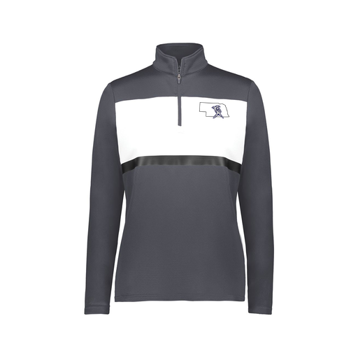 [222791.F52.XS-LOGO2] Ladies Bold 1/4 Zip Pullover (Female Adult XS, Gray, Logo 2)