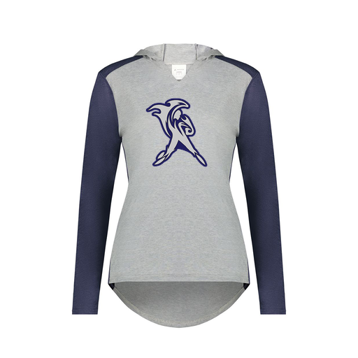 [6902.29V.XS-LOGO1] Ladies Vintage Hoodie (Female Adult XS, Navy, Logo 1)