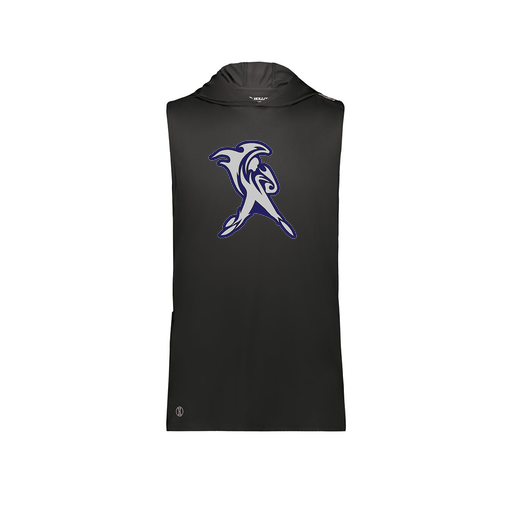 [222590.080.XS-LOGO1] Men's CoolDry Sleeveless Hoodie (Adult XS, Black, Logo 1)