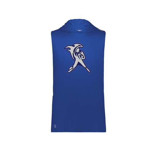 [222590.060.XS-LOGO1] Men's CoolDry Sleeveless Hoodie (Adult XS, Royal, Logo 1)