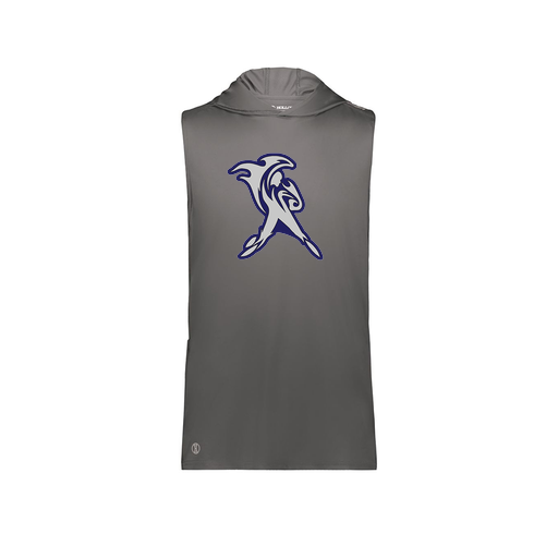 [222590.98D.XS-LOGO1] Men's CoolDry Sleeveless Hoodie (Adult XS, Gray, Logo 1)