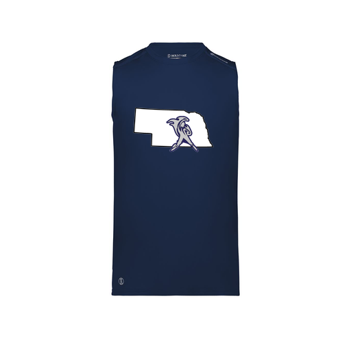 [222593.065.S-LOGO2] Men's CoolDry TankTop (Adult S, Navy, Logo 2)