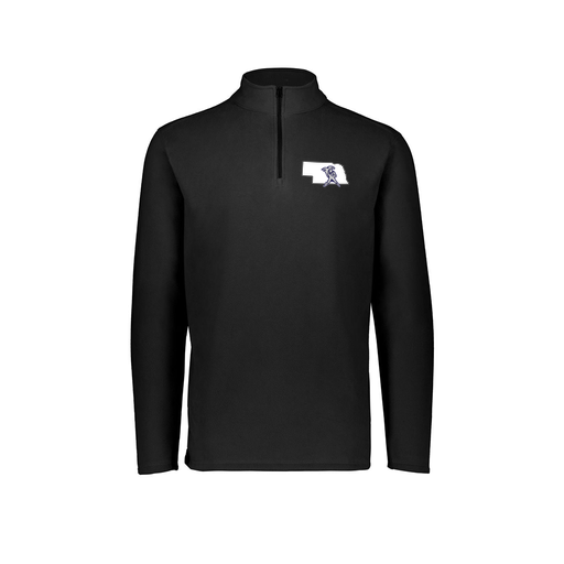 [6863.080.XS-LOGO2] Men's MicroFleece 1/4 Zip Pullover (Adult XS, Black, Logo 2)