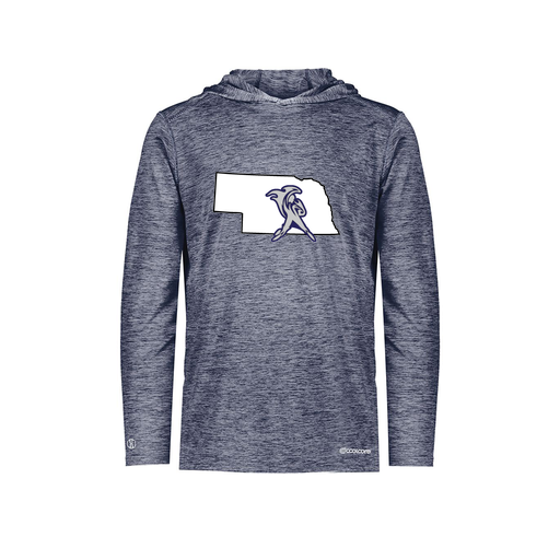 [FOLHCGNV-YS-LOGO2] Decker Youth Charge Hoodie (Youth S, Navy, Logo 2)