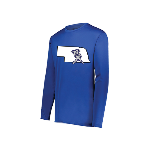 [222822.060.XS-LOGO2] Men's LS Smooth Sport Shirt (Adult XS, Royal, Logo 2)