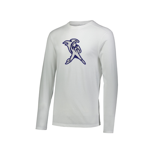 [FTLCUBWH-AXS-LOGO1] Decker Men's Tri-Blend T-Shirt - Long Sleeve (Adult XS, White, Logo 1)
