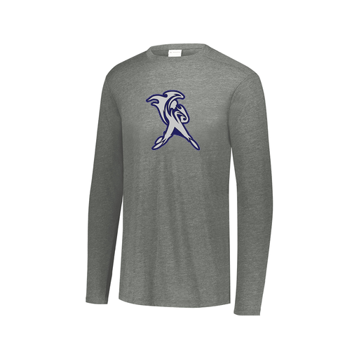 [FTLCUBGY-AXS-LOGO1] Decker Men's Tri-Blend T-Shirt - Long Sleeve (Adult XS, Gray, Logo 1)