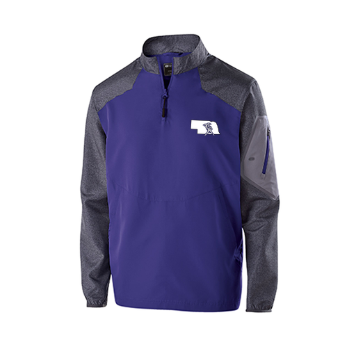 [229155.H68.XS-LOGO2] Men's Raider LS Pullover (Adult XS, Purple, Logo 2)