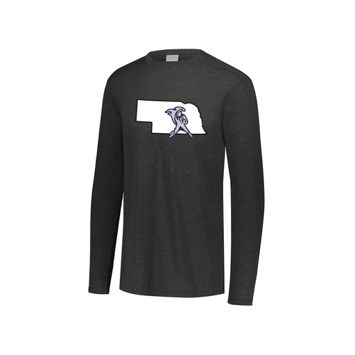 [FTLCUBBK-YS-LOGO2] Decker Youth Tri-Blend T-Shirt - Long Sleeve (Youth S, Black, Logo 2)